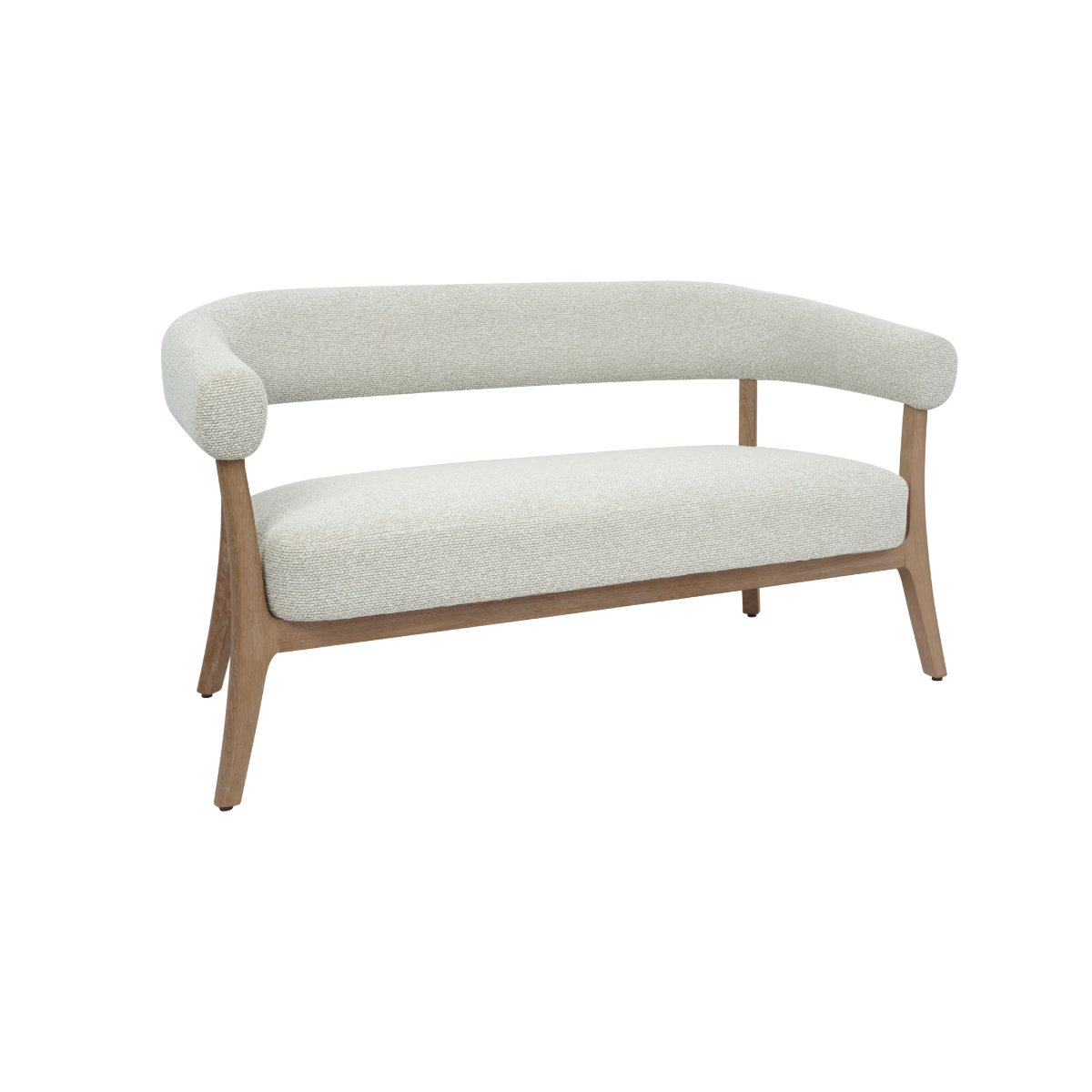 Canapé en bois et tissu écru Freya