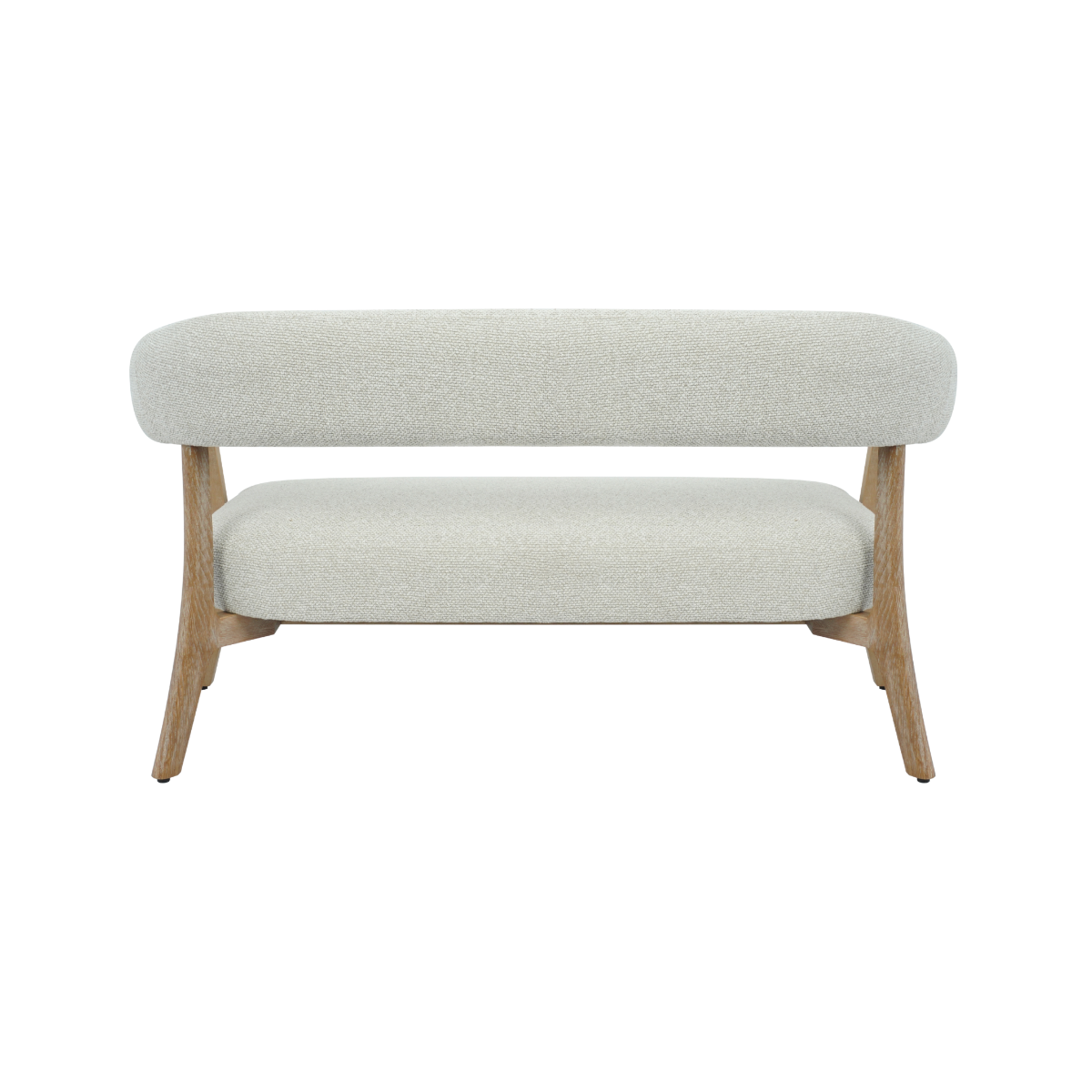 Banc d'entrée en bois et tissu écru Freya