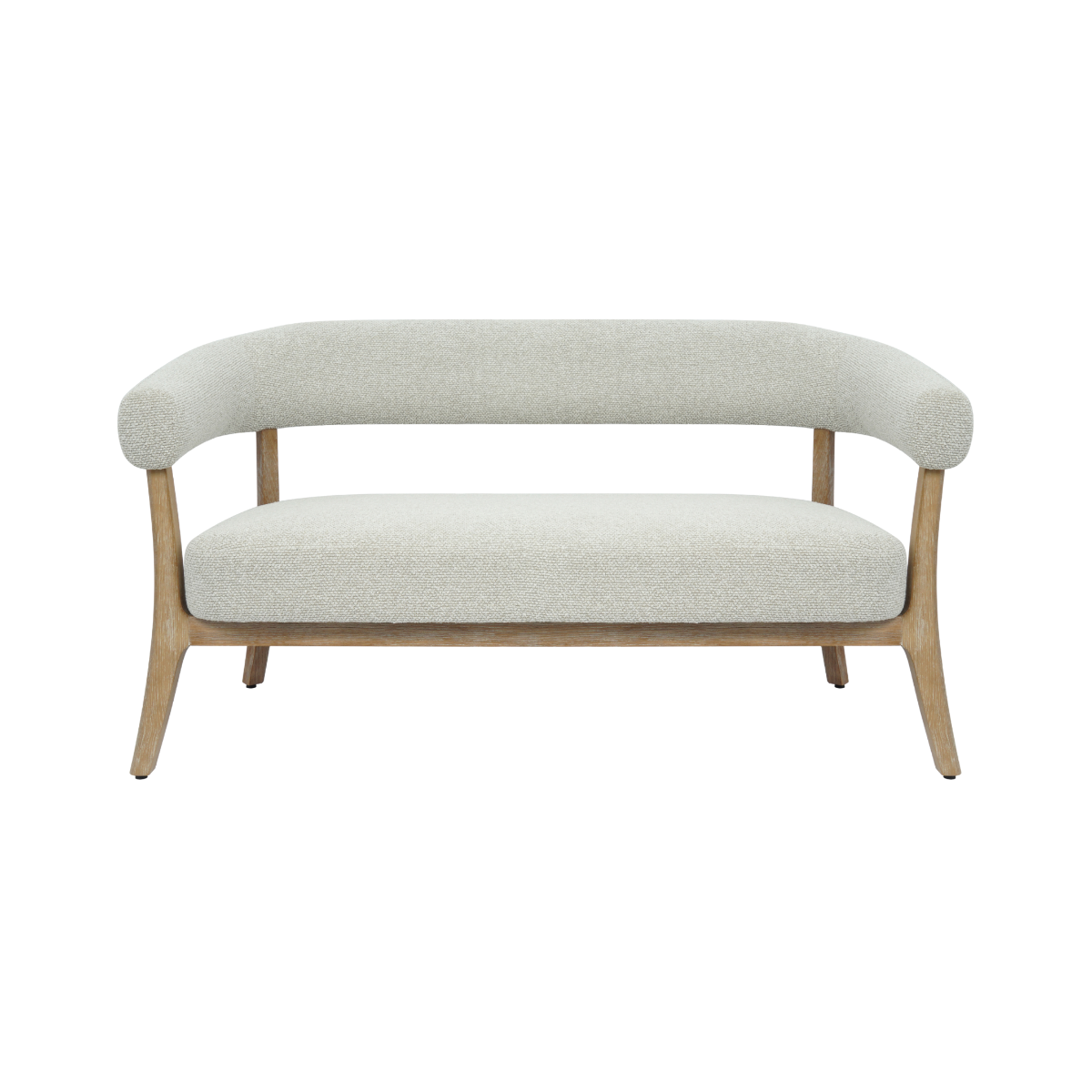 Banc d'entrée en bois et tissu écru Freya