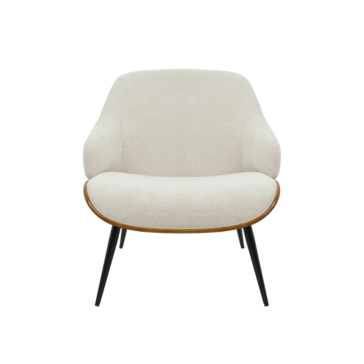 Fauteuil en bois et tissu écru Elowen