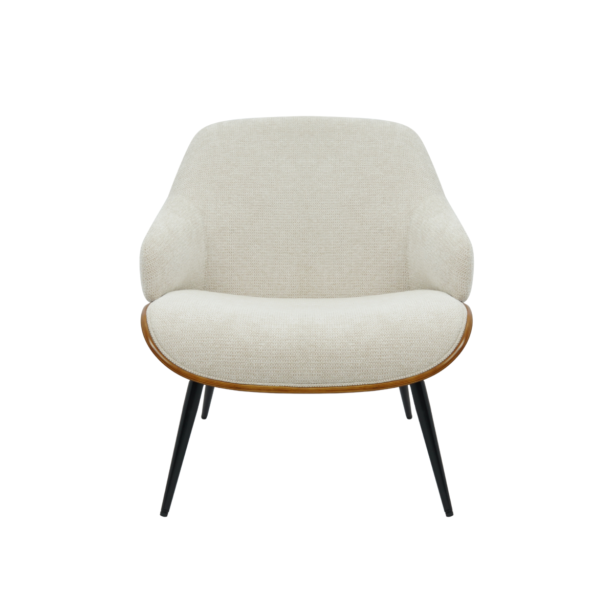 Fauteuil en bois et tissu écru Elowen