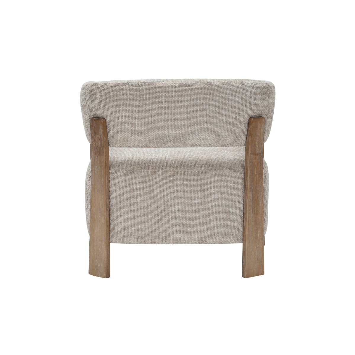 Fauteuil en tissu écru et bois de sapin Valena