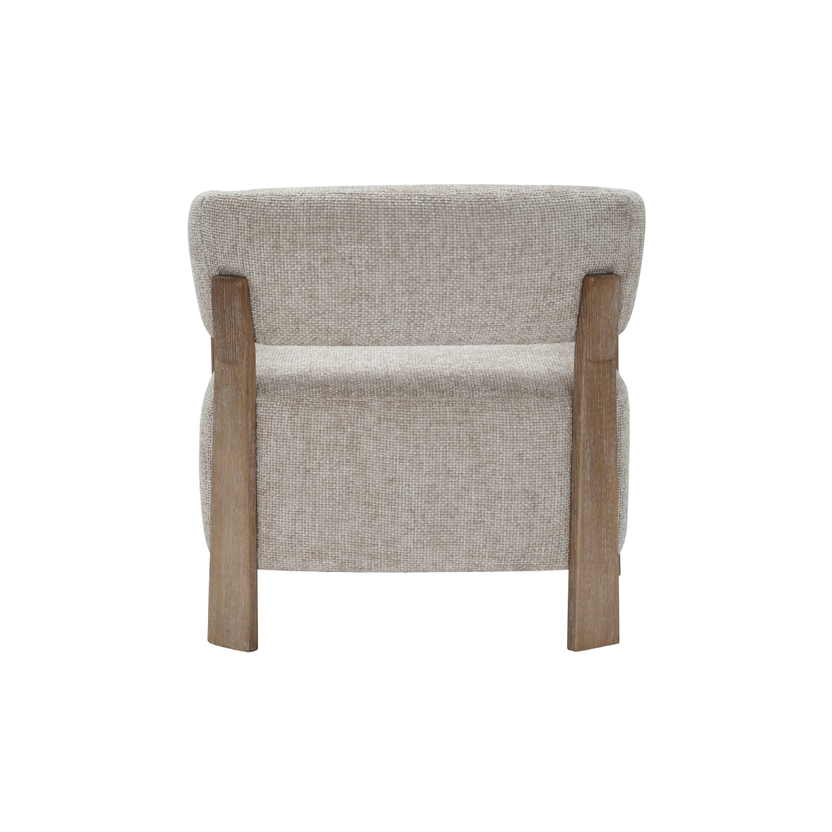 Fauteuil en tissu écru et bois de sapin Valena