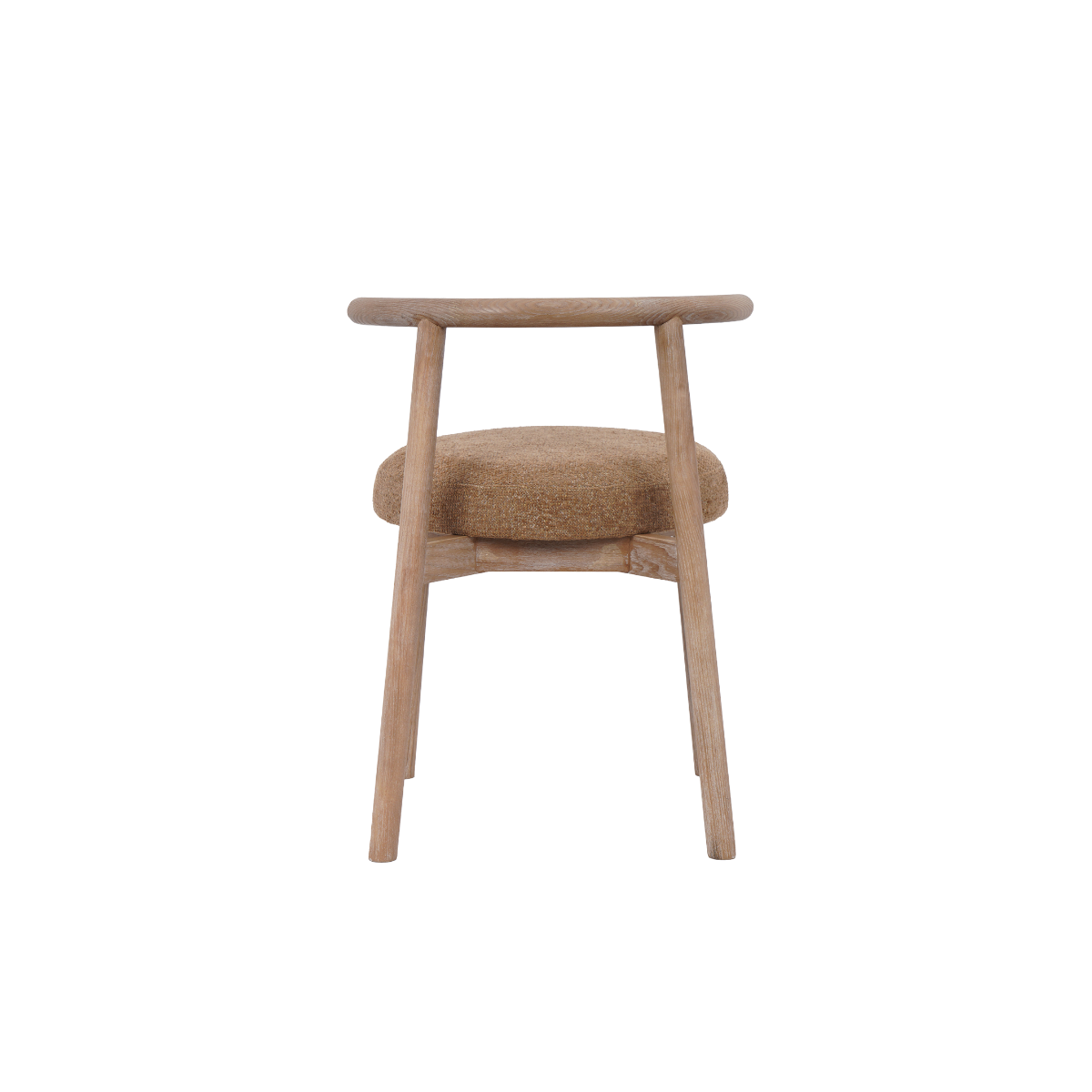 Chaise en bois et tissu camel Marie (lot de 2)