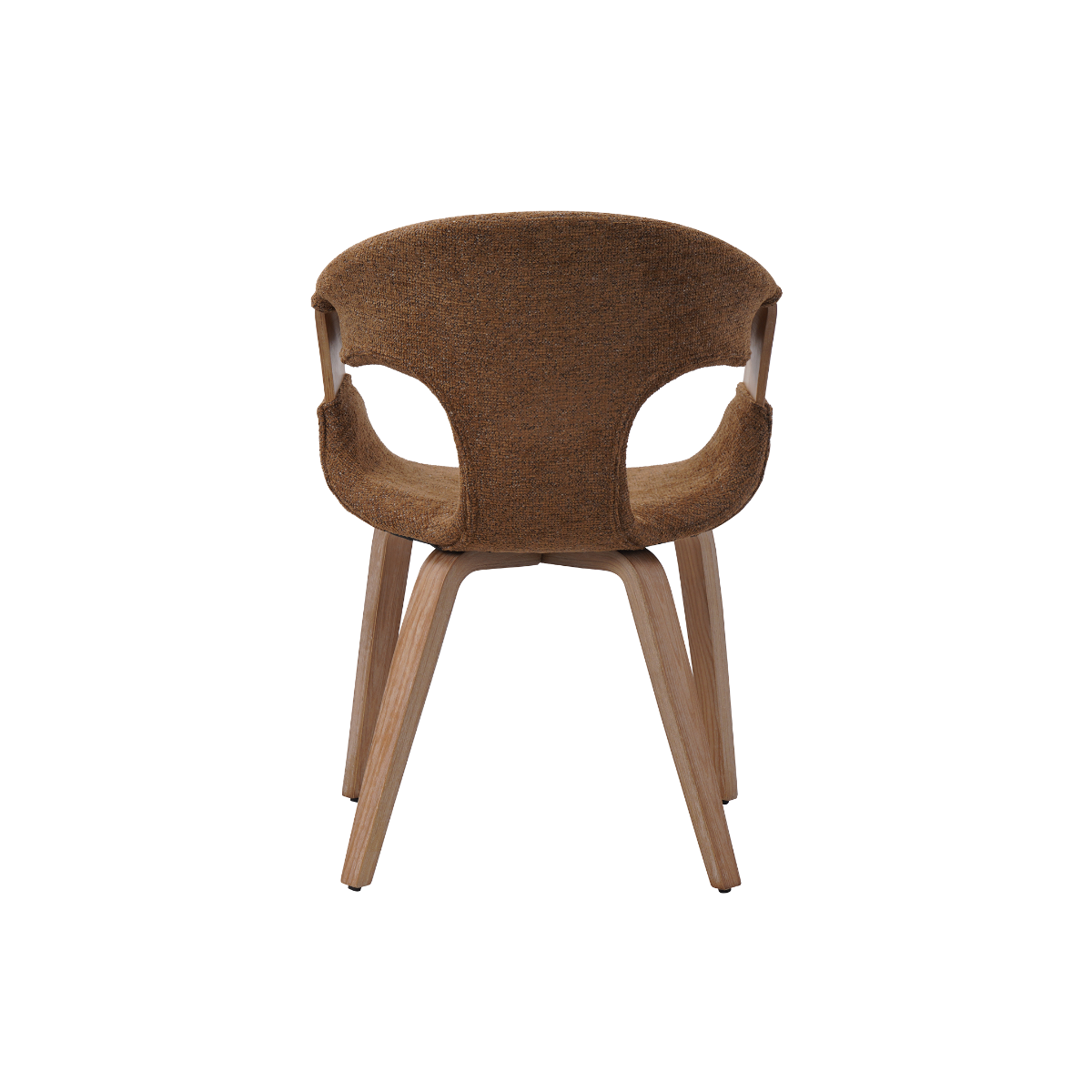 Chaise arrondie en bois de sapin et tissu marron Miriya (lot de 2)