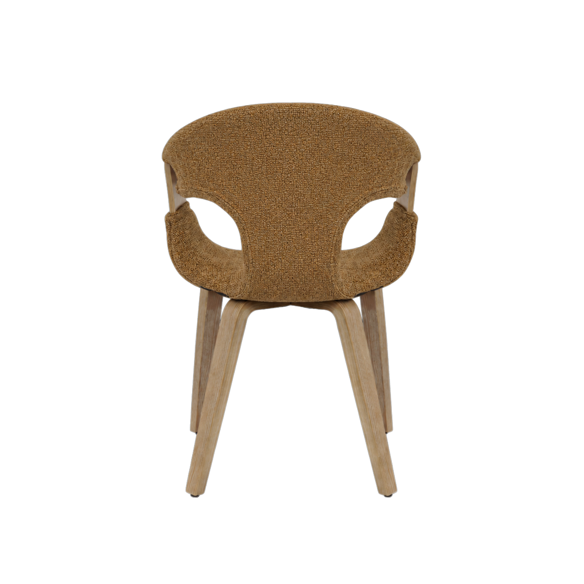 Chaise arrondie en bois de sapin et tissu marron Miriya (lot de 2)