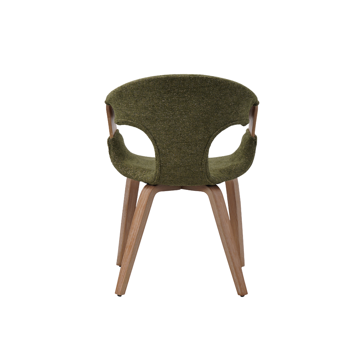 Chaise arrondie en bois de sapin et tissu vert Miriya (lot de 2)