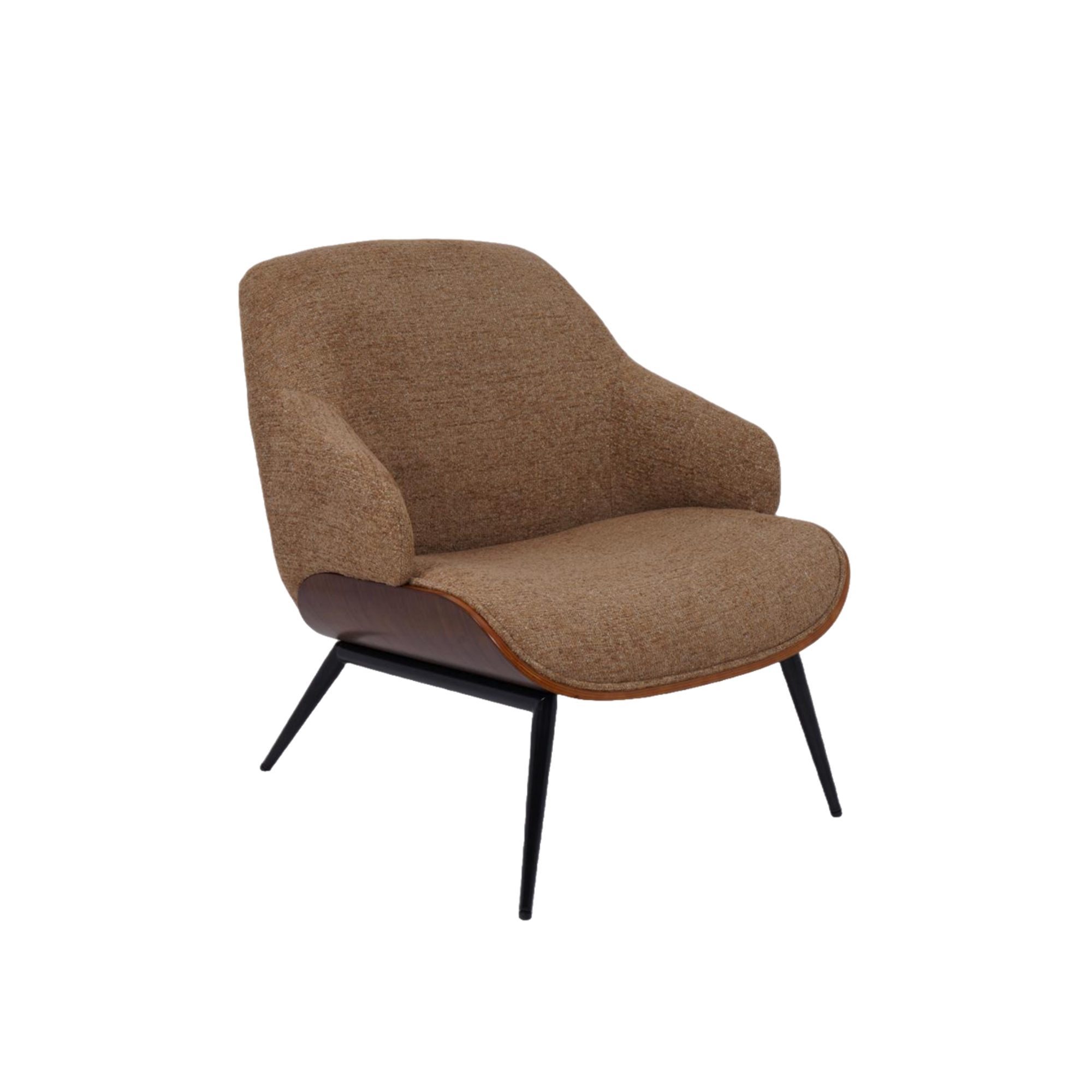 Fauteuil en bois et tissu sable Elowen