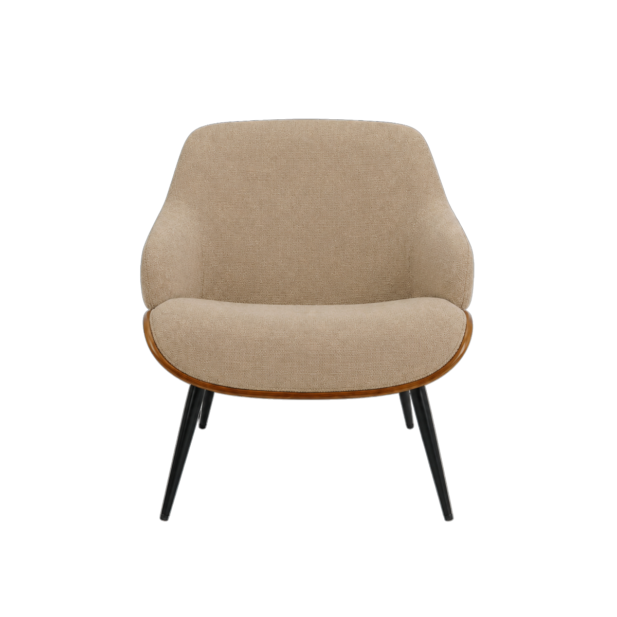 Fauteuil en bois et tissu beige Elowen