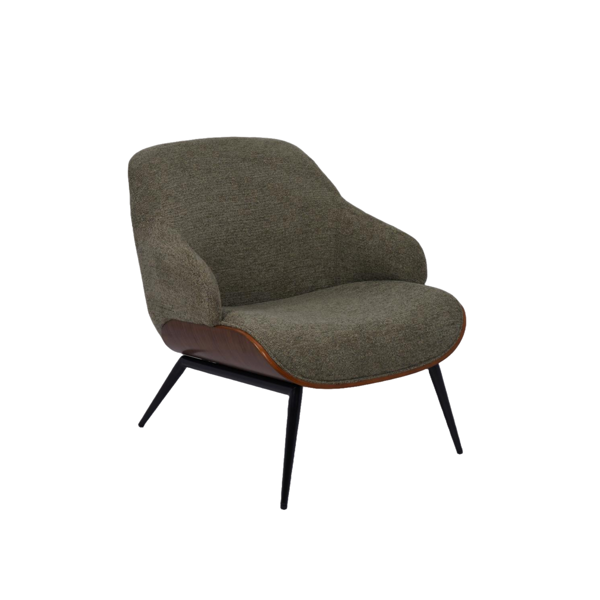 Fauteuil en bois et tissu vert Elowen