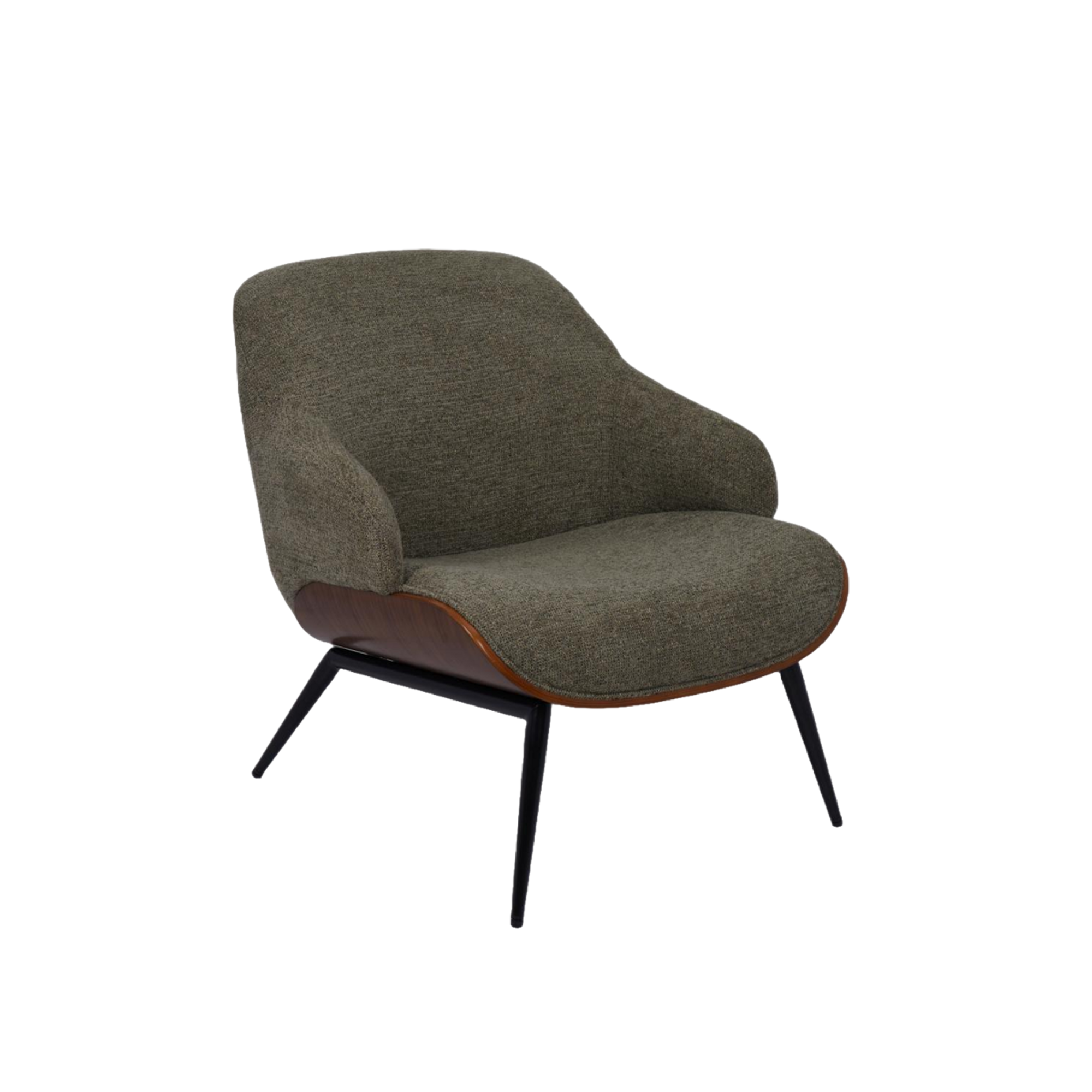 Fauteuil en bois et tissu vert Elowen