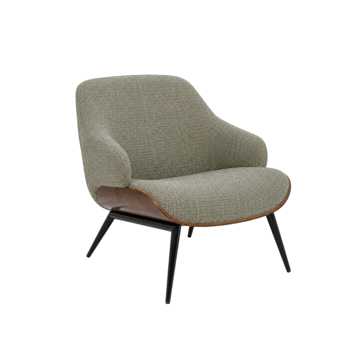 Fauteuil en bois et tissu vert Elowen