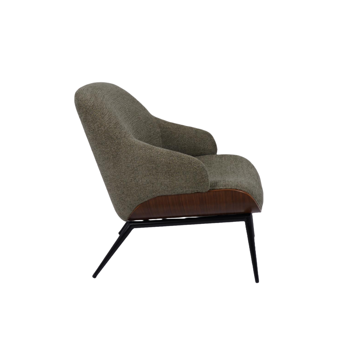 Fauteuil en bois et tissu vert Elowen