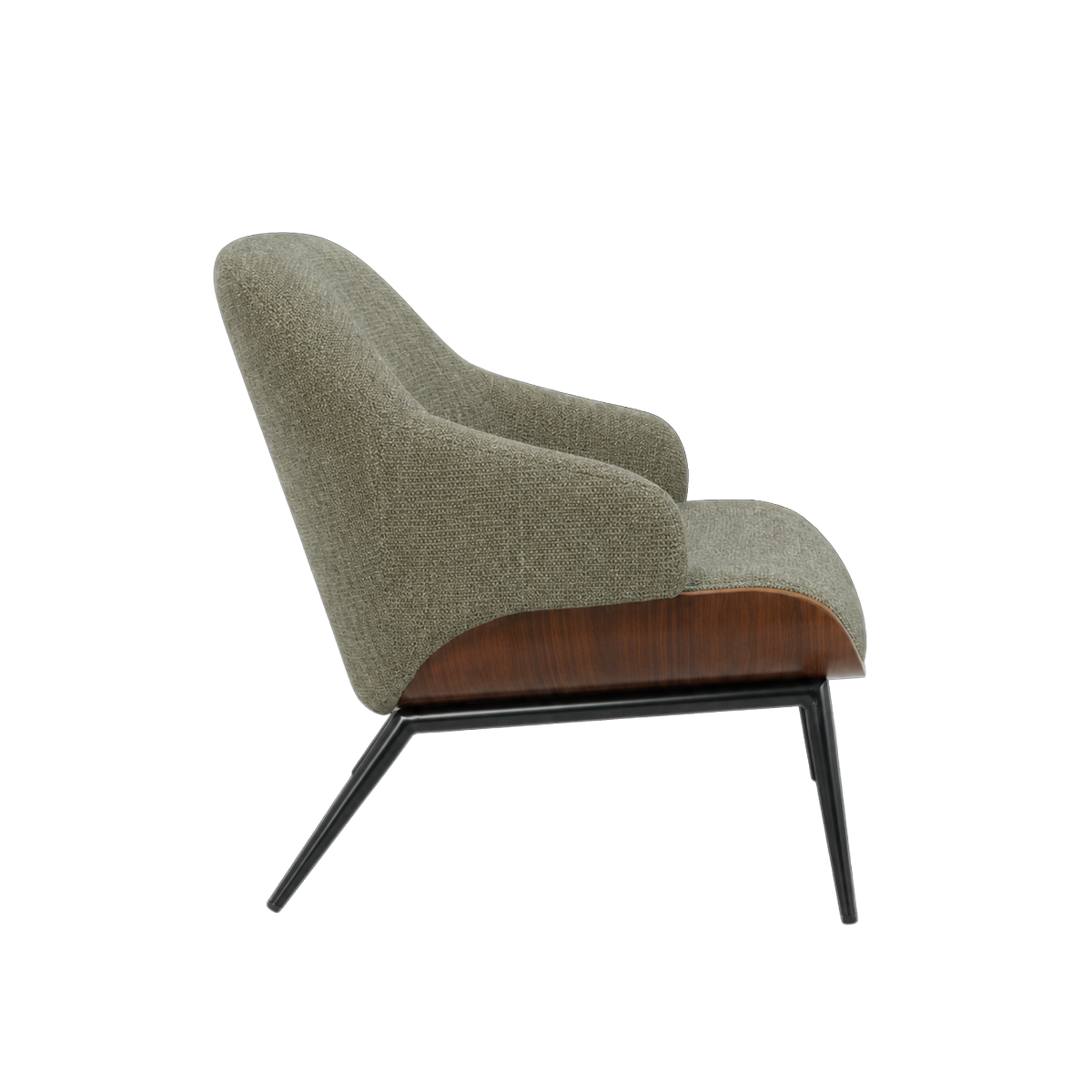 Fauteuil en bois et tissu vert Elowen