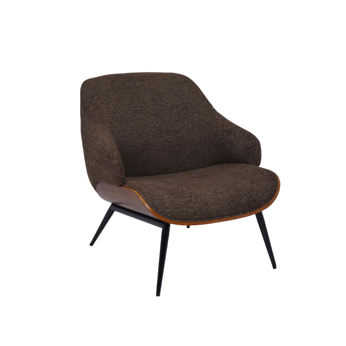 Fauteuil en bois et tissu marron Elowen