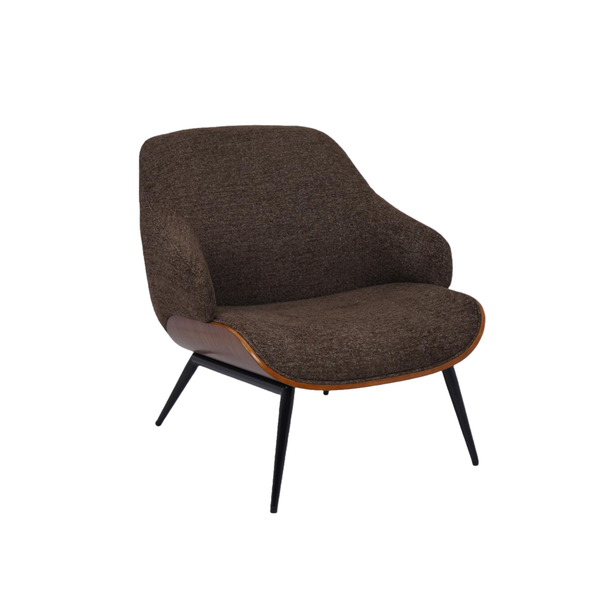 Fauteuil en bois et tissu marron Elowen