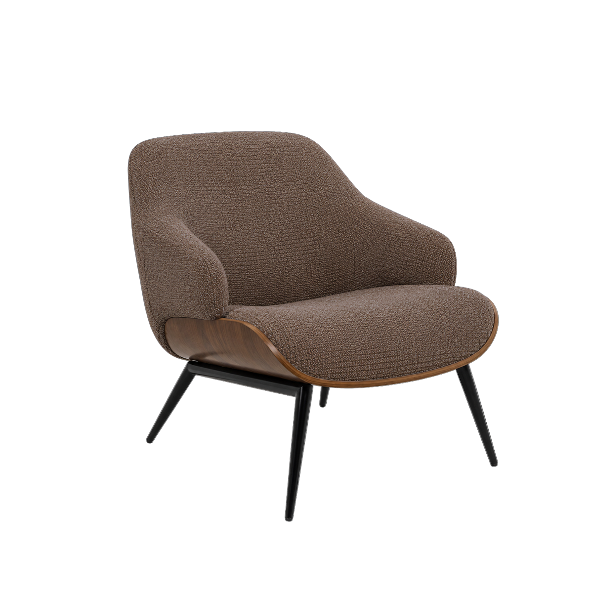 Fauteuil en bois et tissu marron Elowen