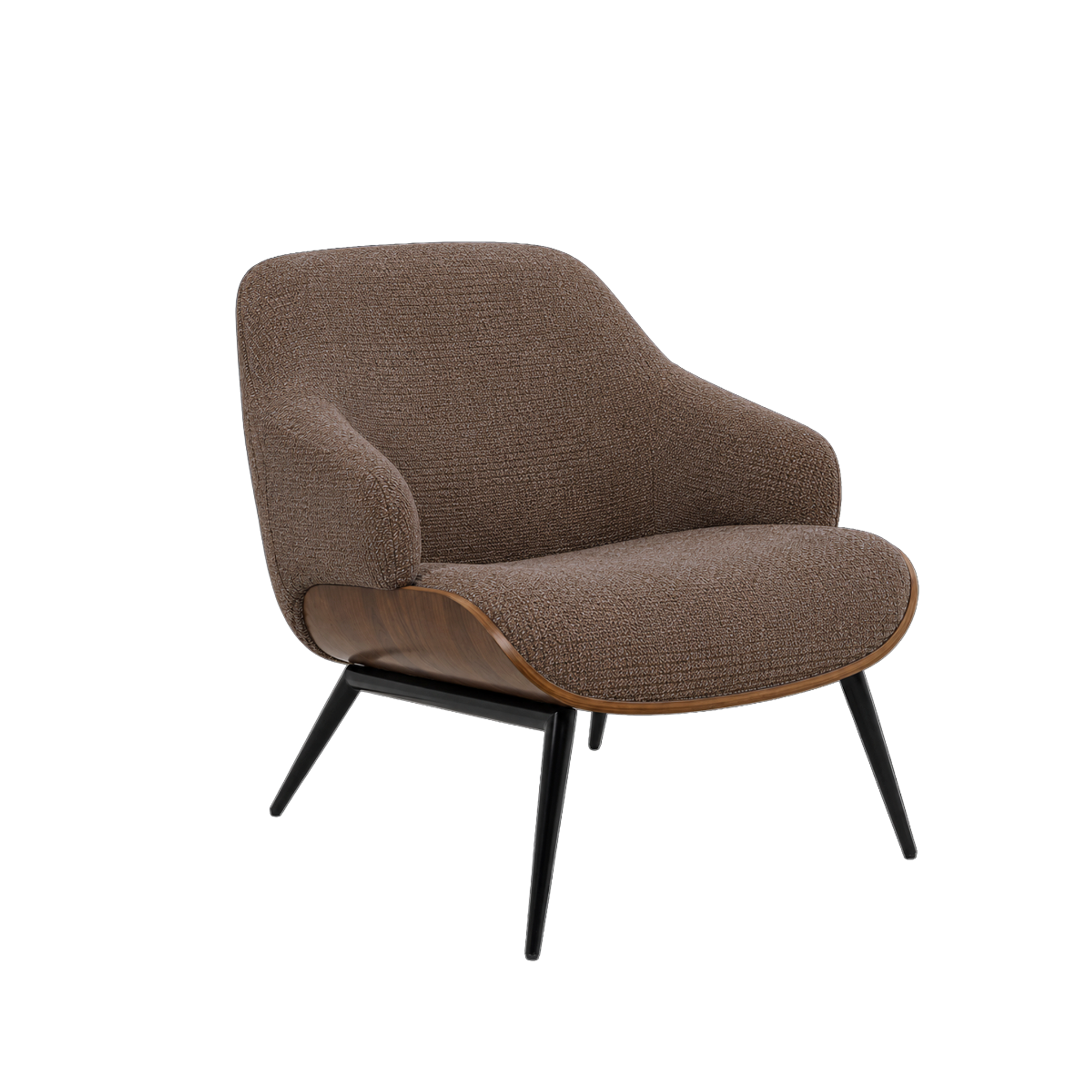 Fauteuil en bois et tissu marron Elowen