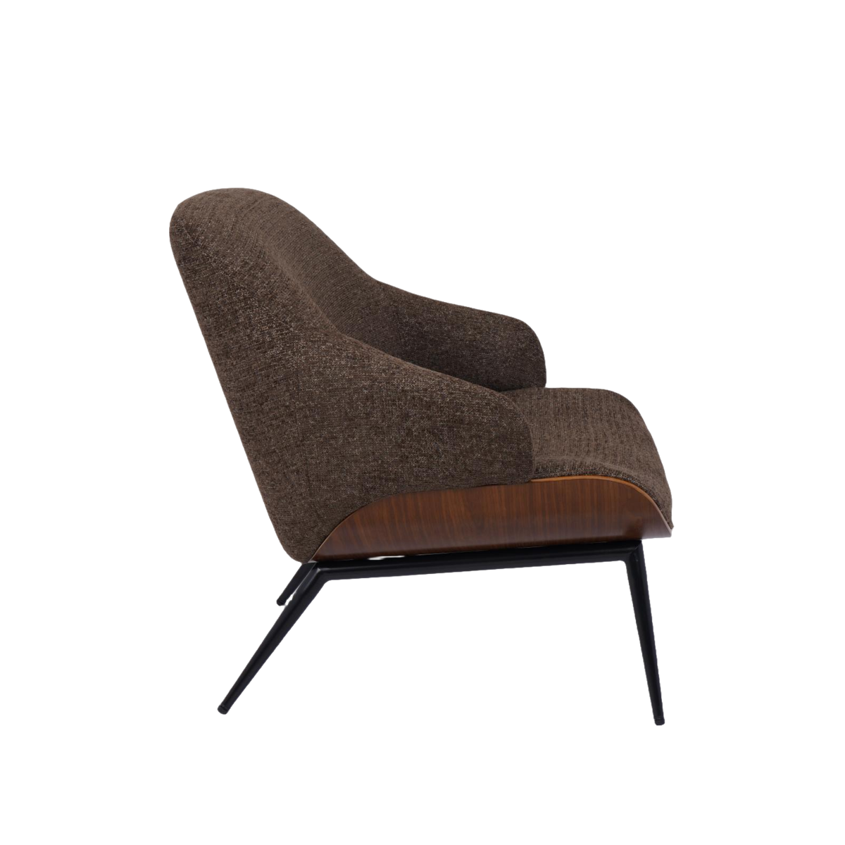 Fauteuil en bois et tissu marron Elowen