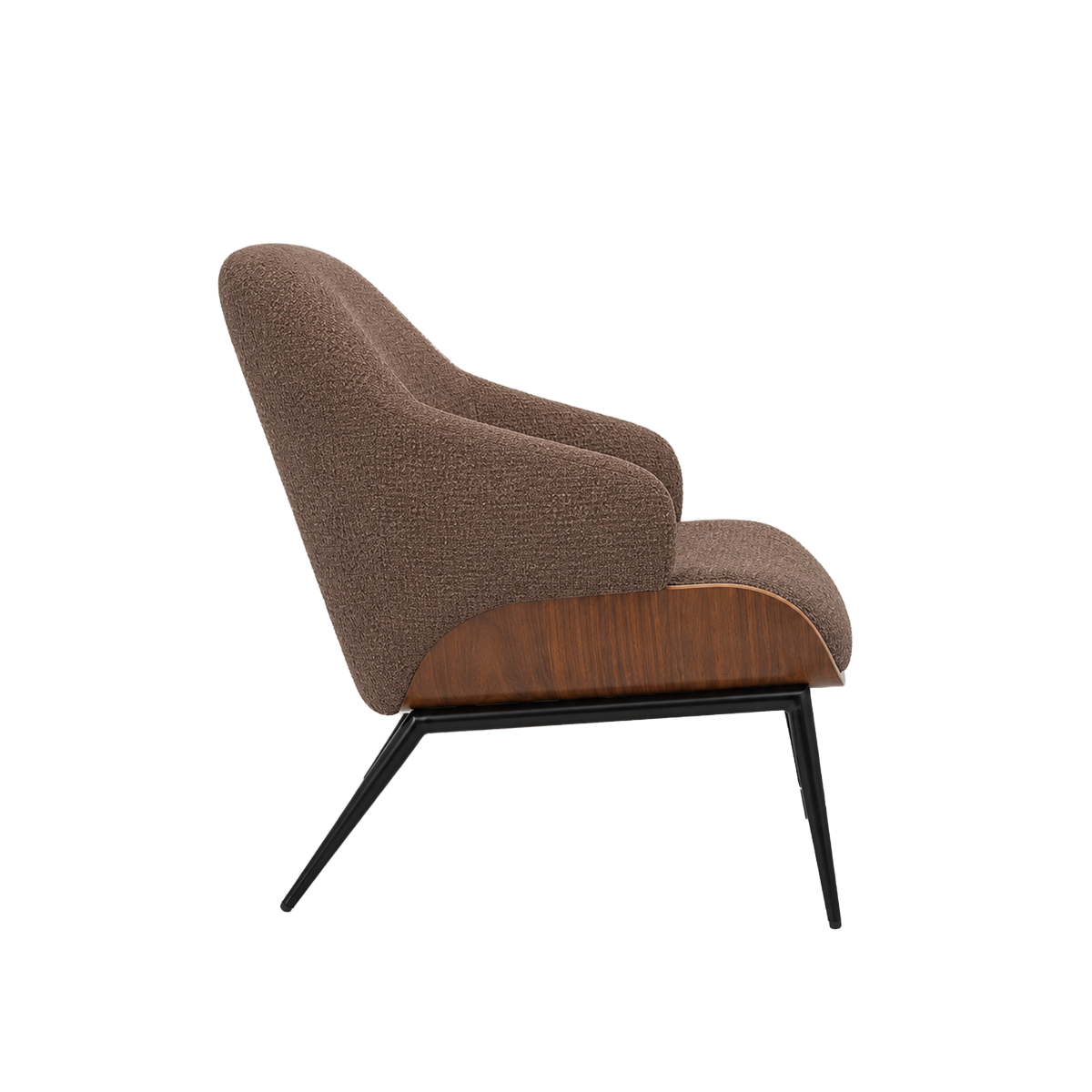 Fauteuil en bois et tissu marron Elowen