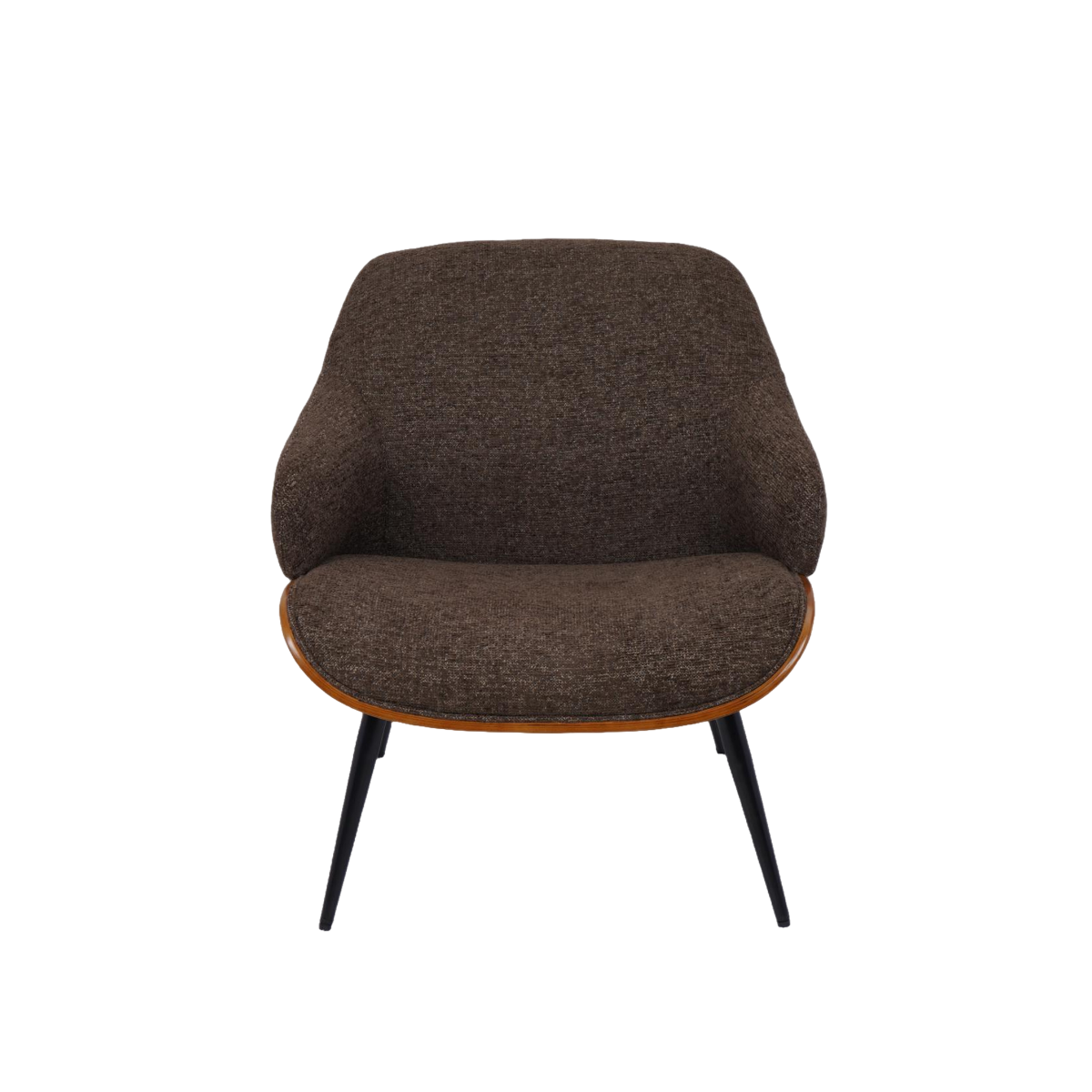 Fauteuil en bois et tissu marron Elowen