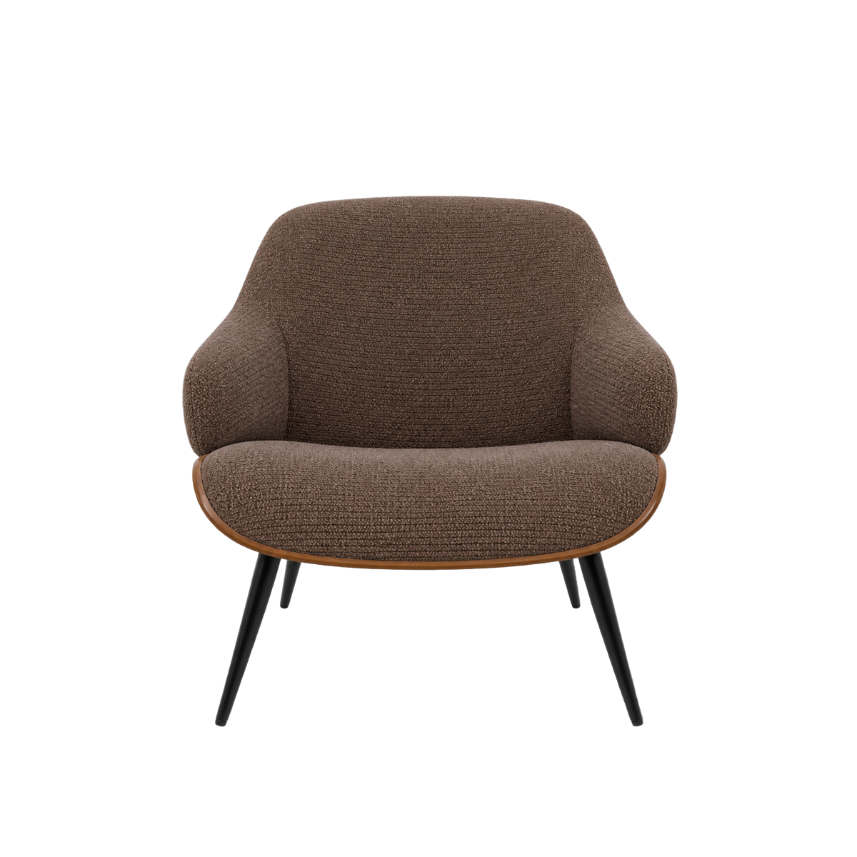 Fauteuil en bois et tissu marron Elowen
