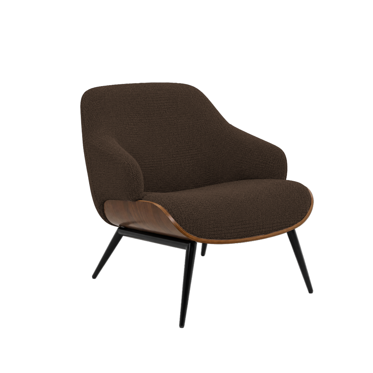 Fauteuil en bois et tissu marron Elowen