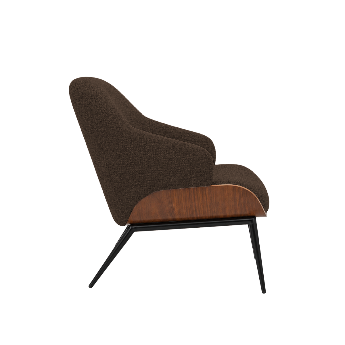 Fauteuil en bois et tissu marron Elowen