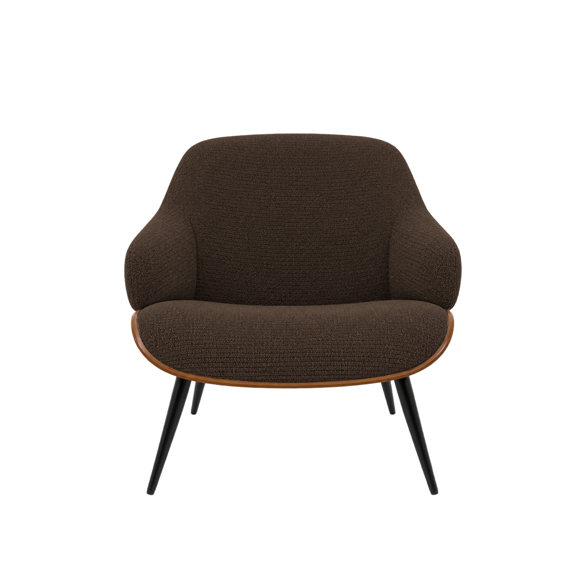 Fauteuil en bois et tissu marron Elowen