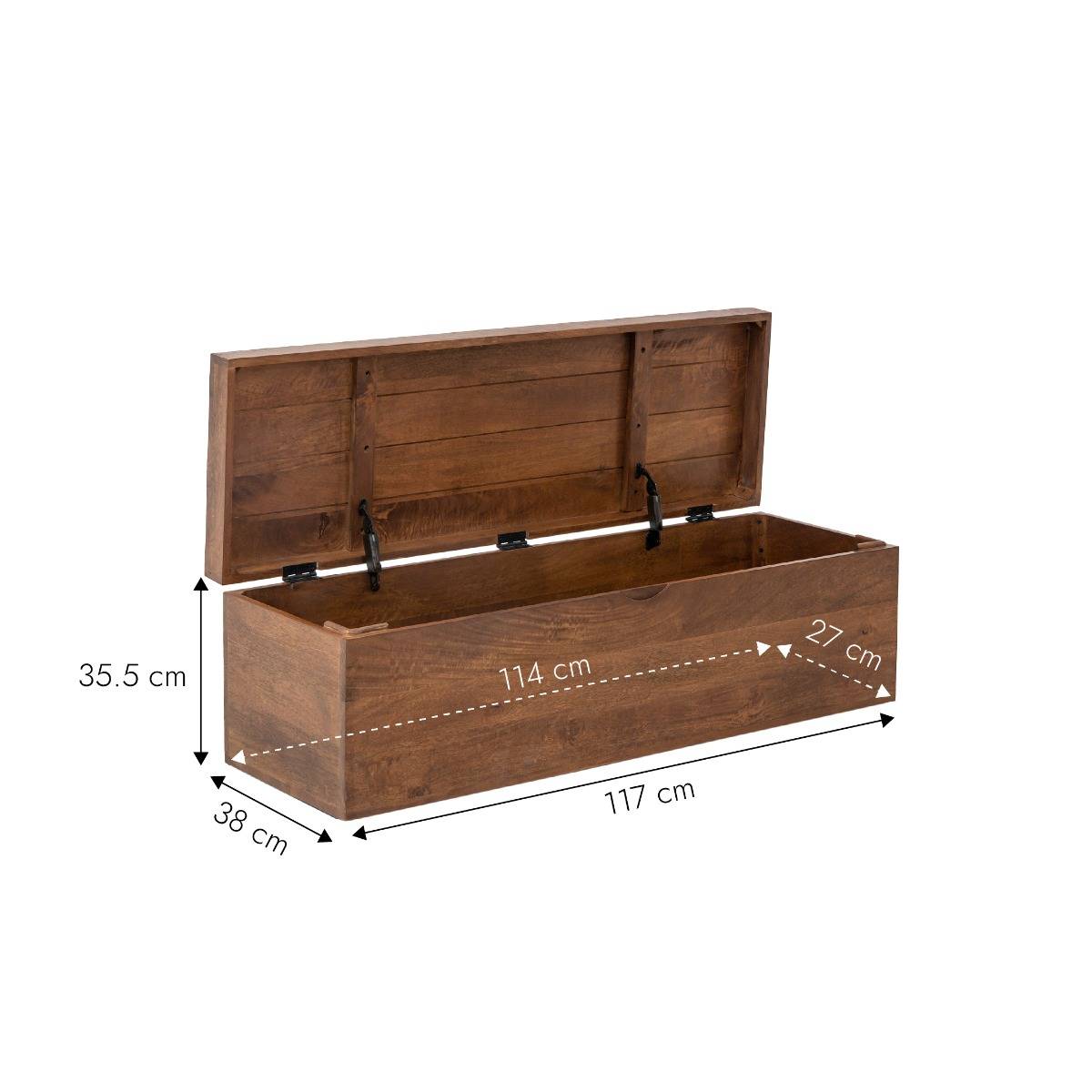 Coffre banc en bois de manguier Nyssa