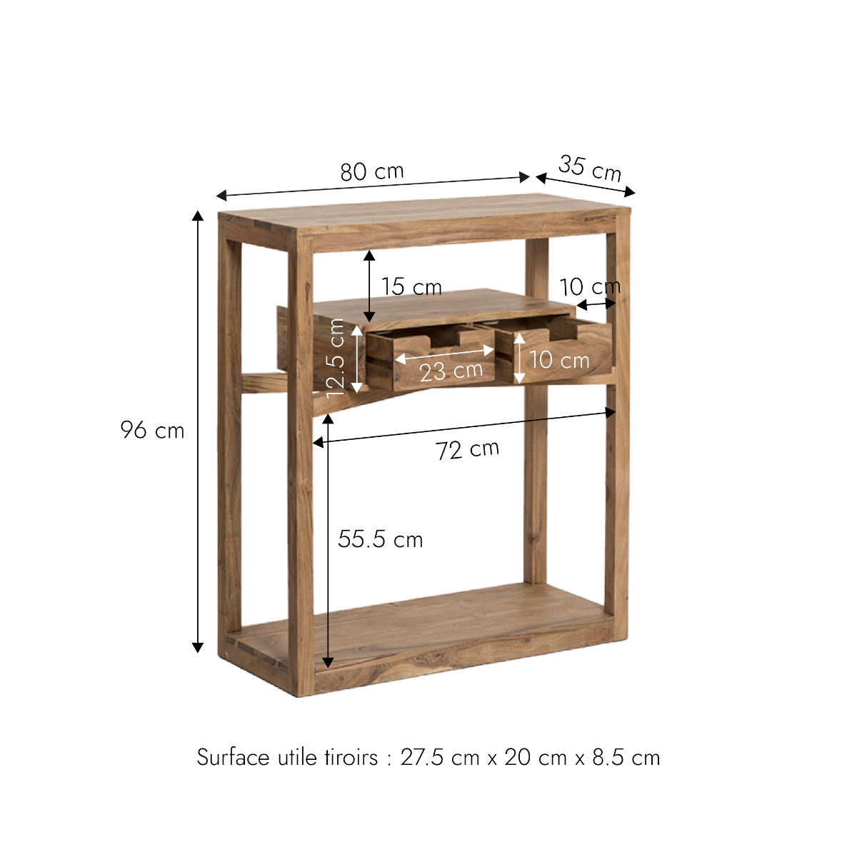 Console en bois d'acacia Oslo