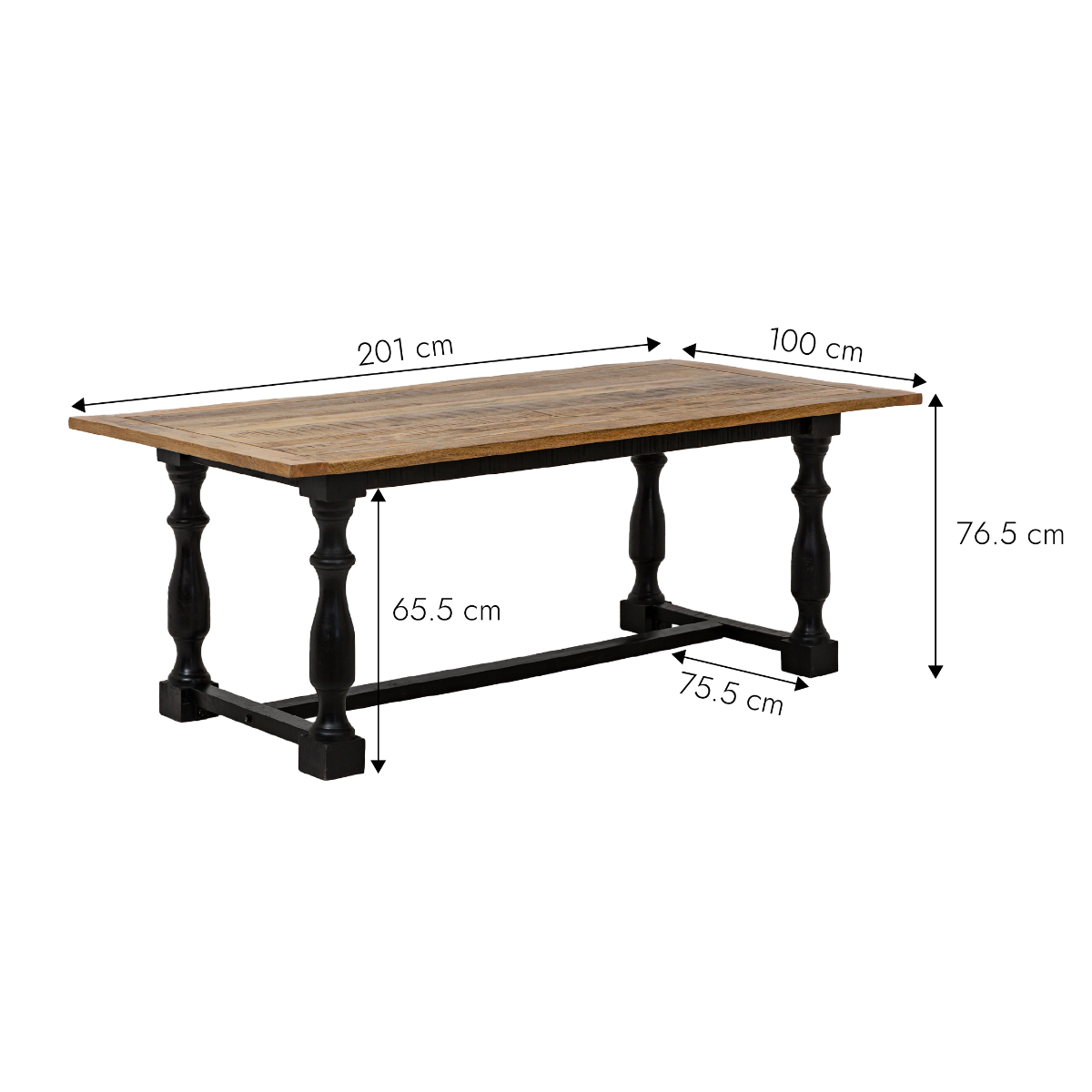 Table à manger en bois de manguier Sylvia