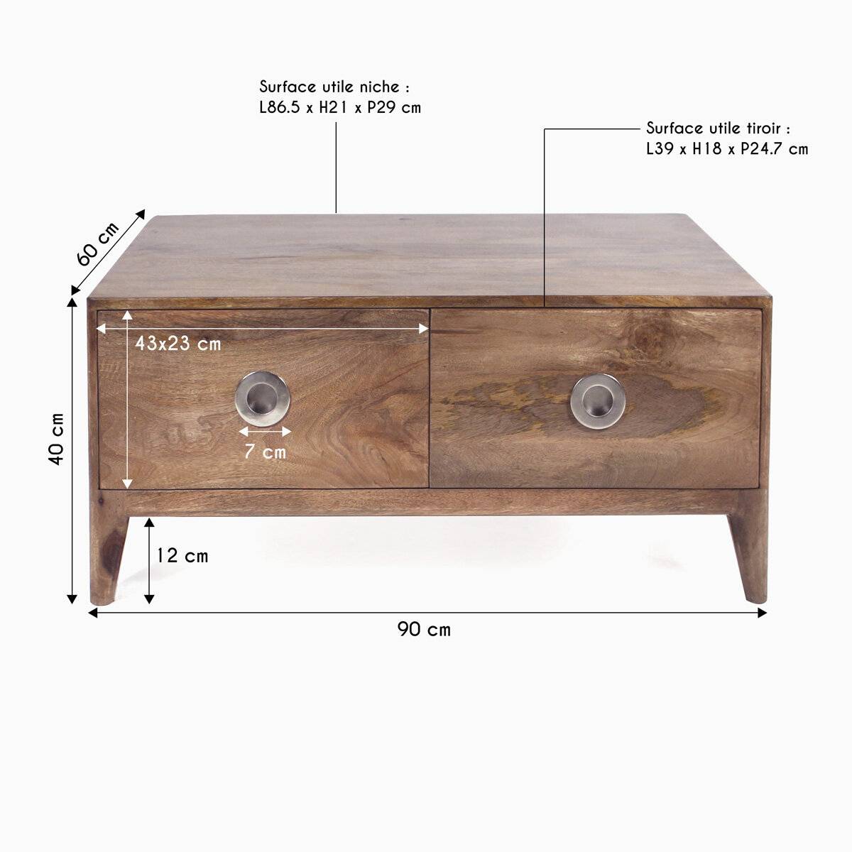 Table basse en bois de manguier Eloi