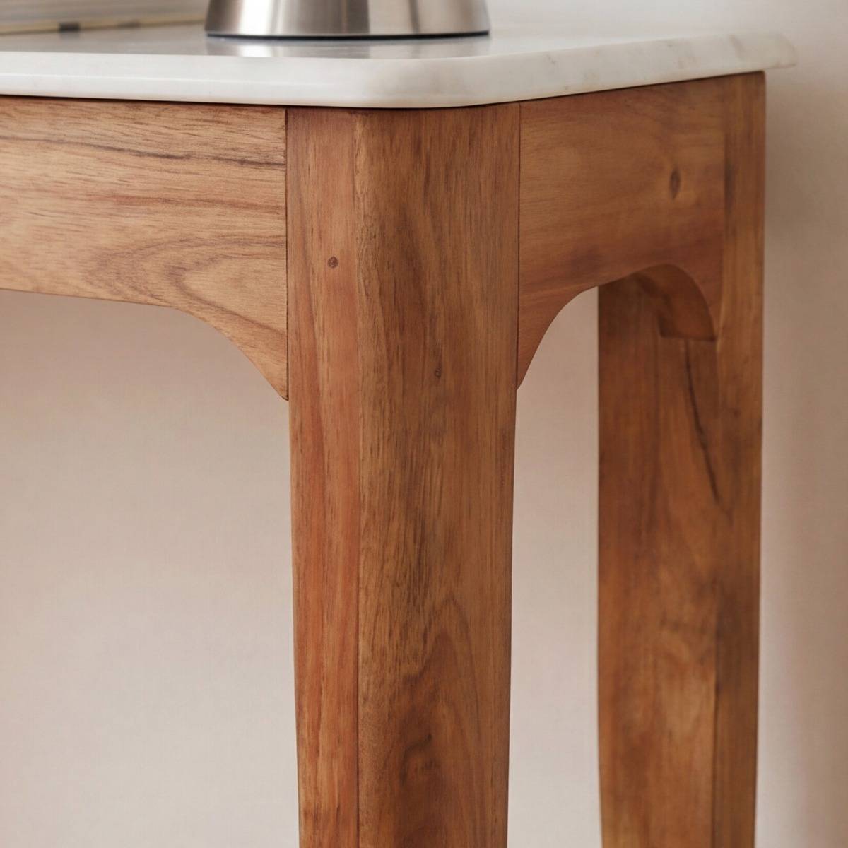 Console en bois de manguier et marbre Arthuro