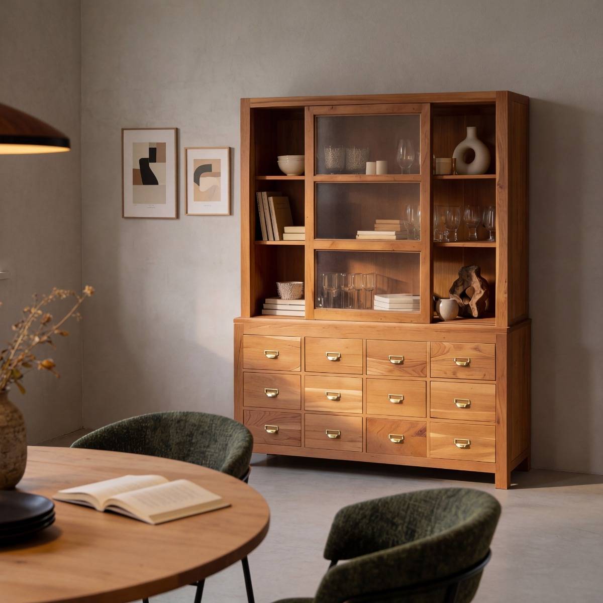 Vaisselier en bois d'acacia Magda