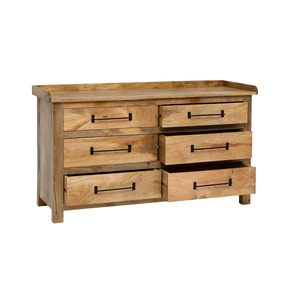 Commode en bois de manguier 6 tiroirs Dolly