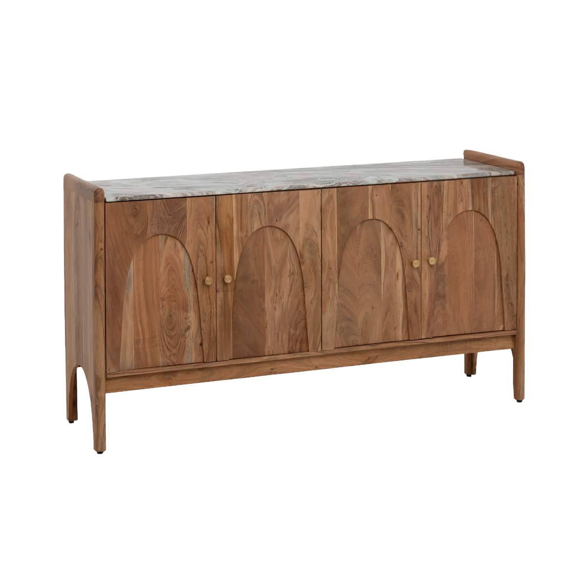 Buffet en marbre et bois d'acacia Calix