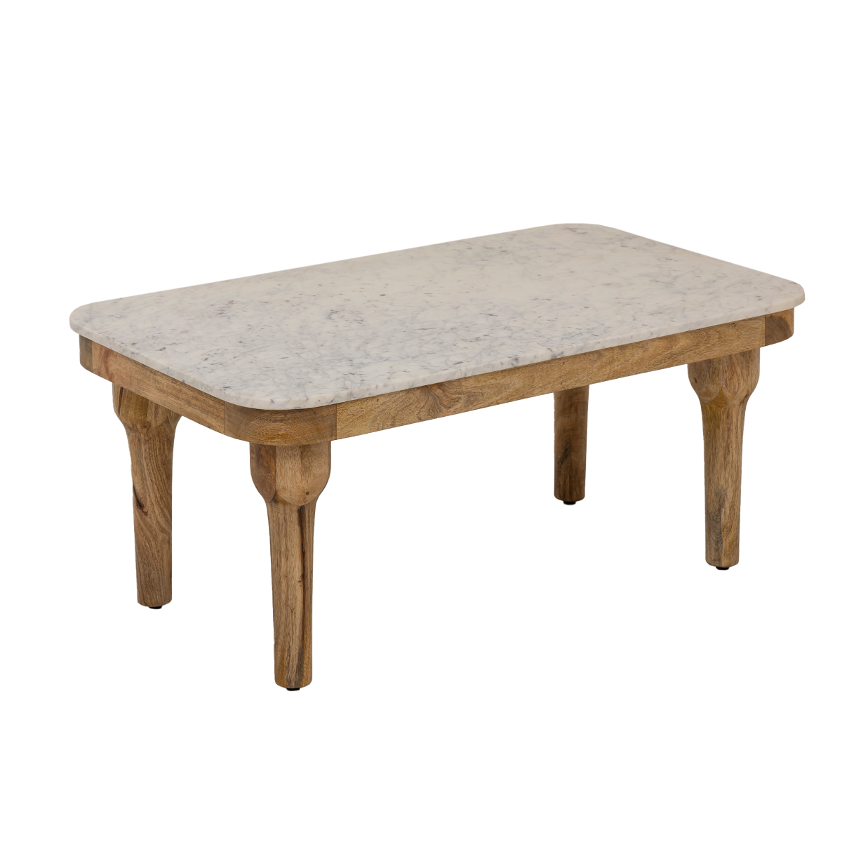 Table basse en marbre et en bois d'acacia Calix