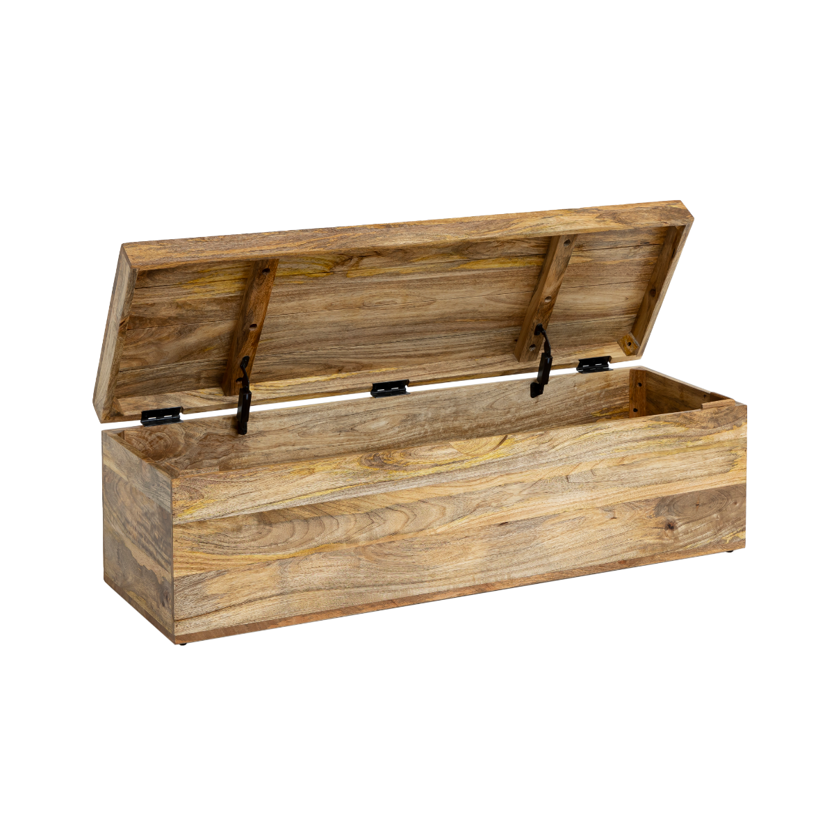 Coffre banc en bois de manguier clair Babeth