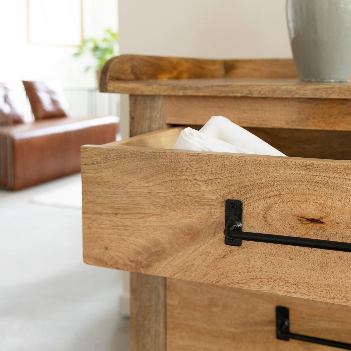 Commode en bois de manguier 6 tiroirs Dolly