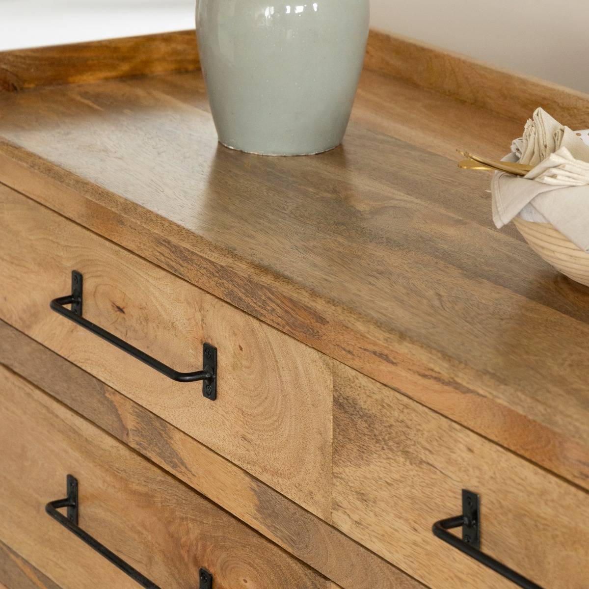 Commode en bois de manguier 6 tiroirs Dolly