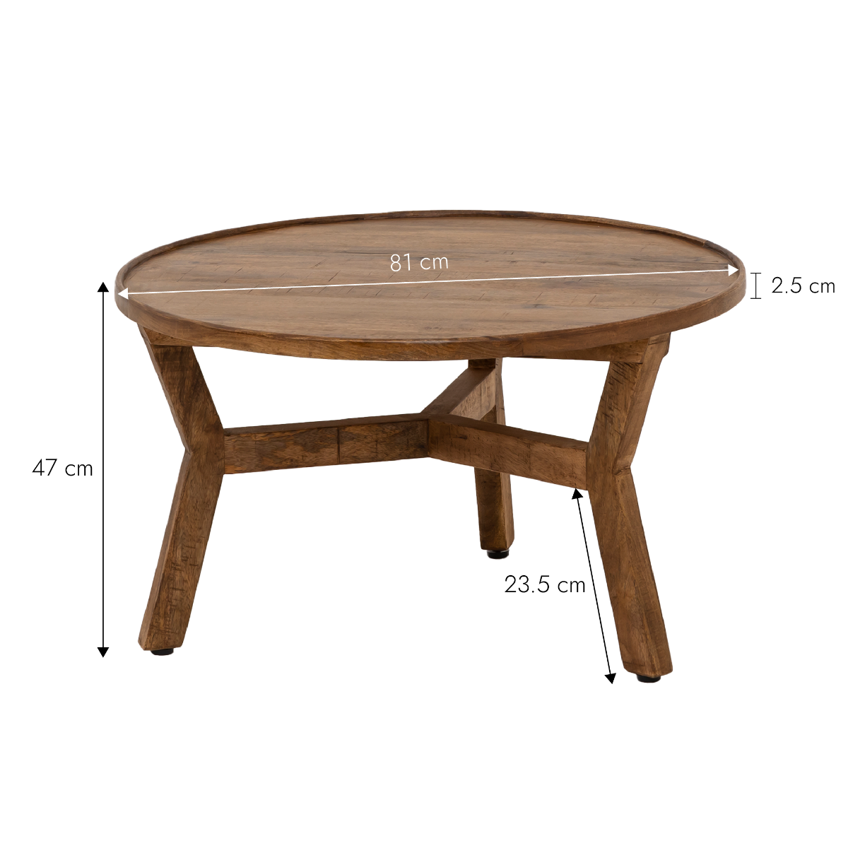 Table basse ronde en bois de manguier Elara 