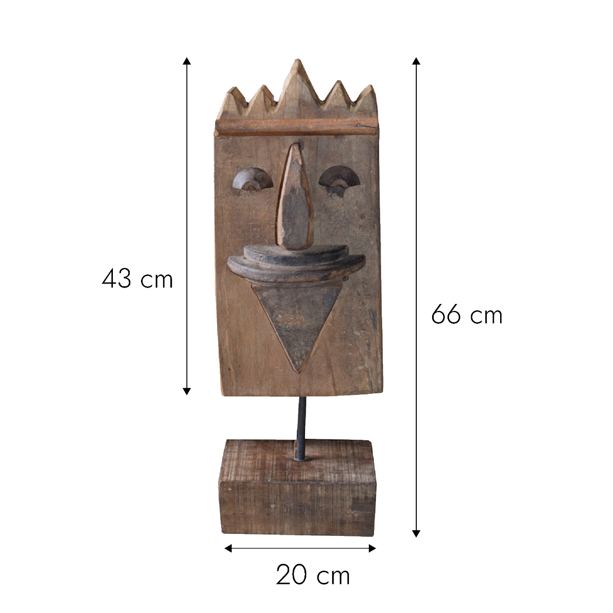 Sculpture visage en bois Liséa