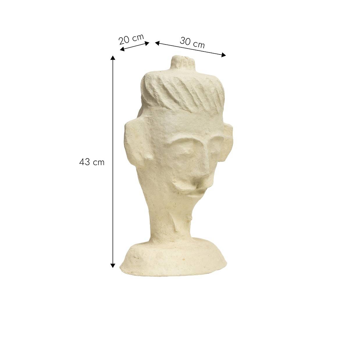 Sculpture buste homme en papier mâché Ambroise