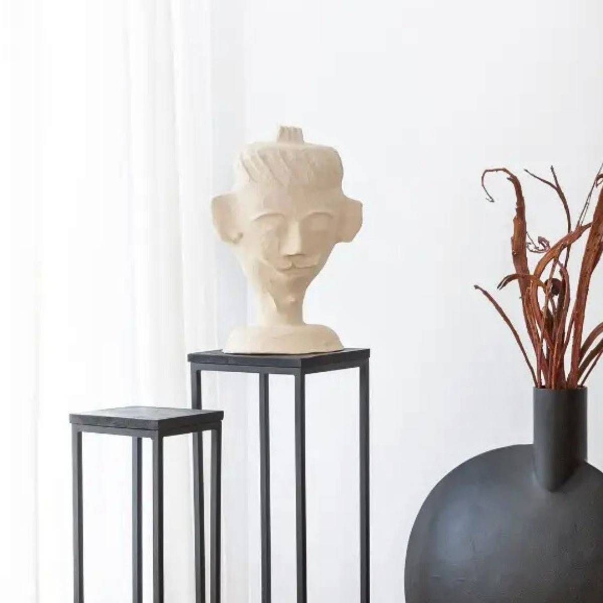 Sculpture buste homme en papier mâché Antoine