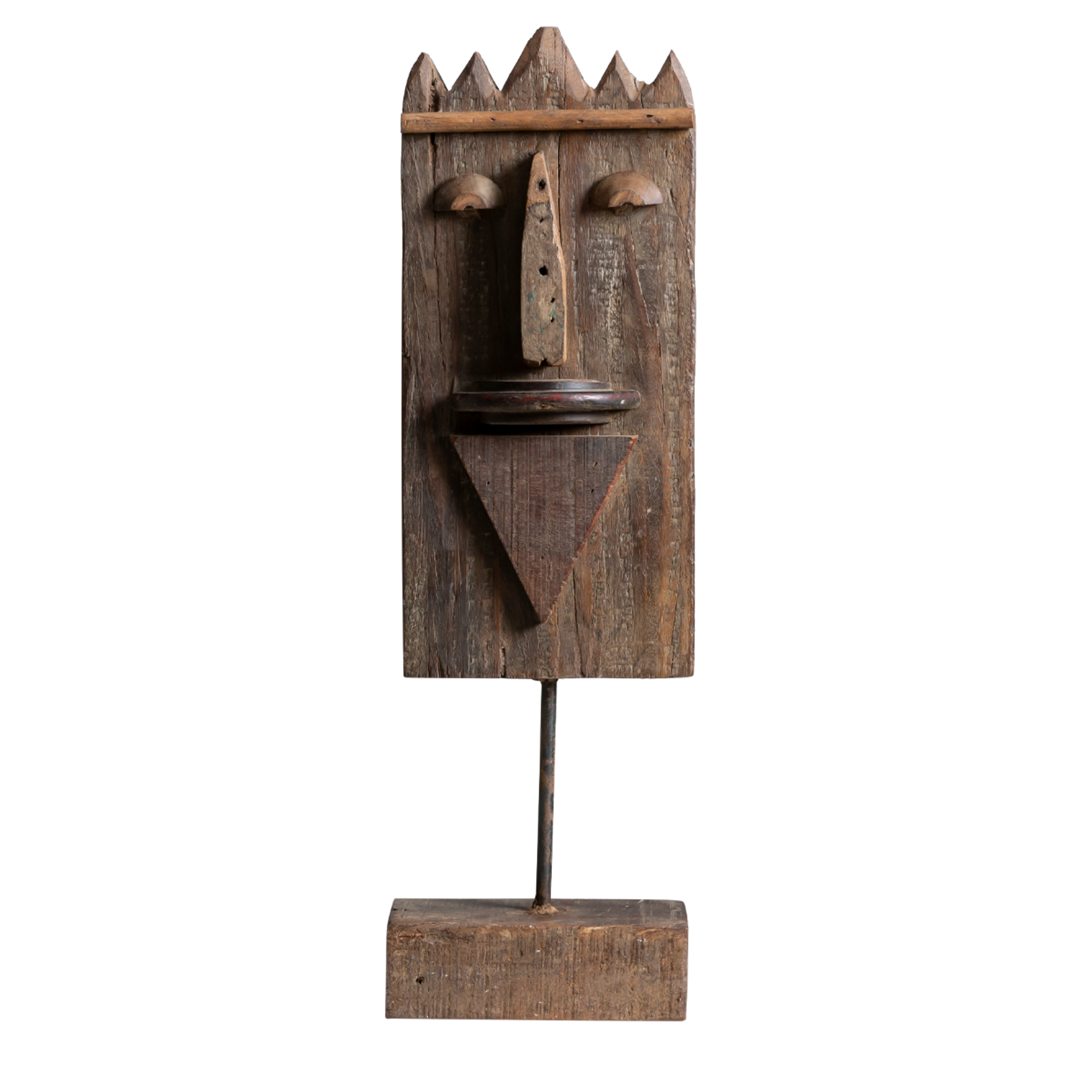 Sculpture visage en bois Liséa