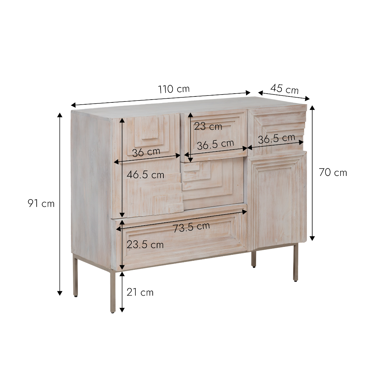 Petit buffet en bois de manguier Tristan