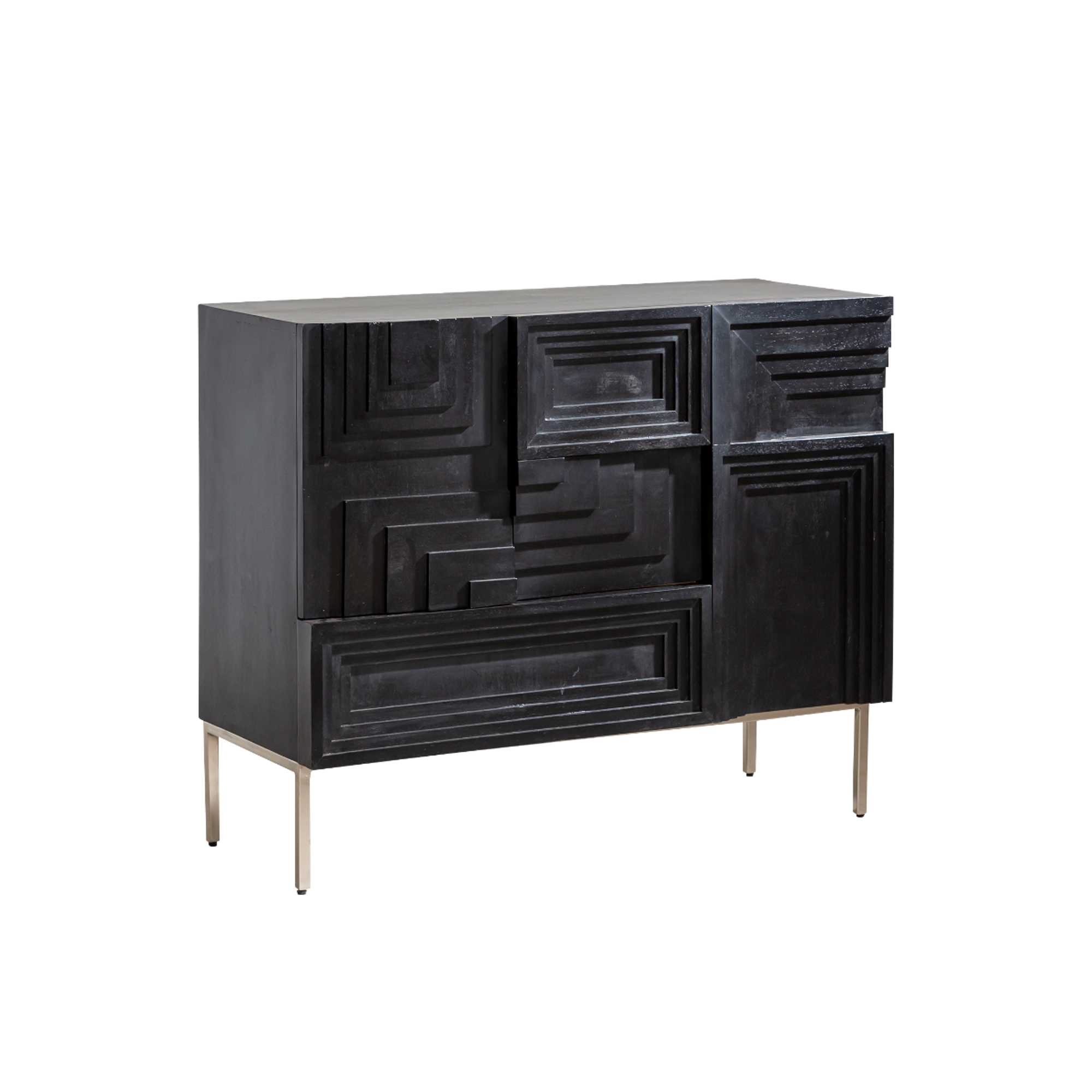 Petit buffet en bois de manguier noir Tristan