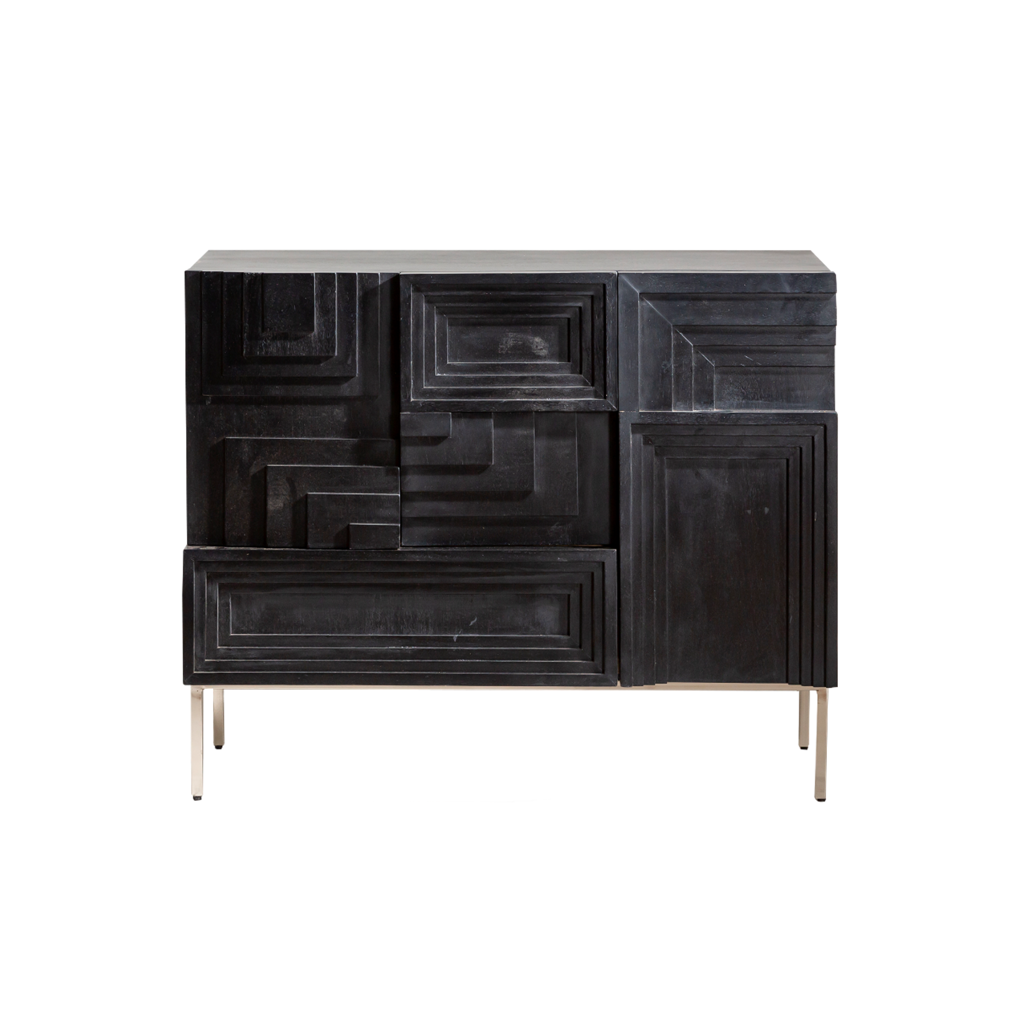 Petit buffet en bois de manguier noir Tristan