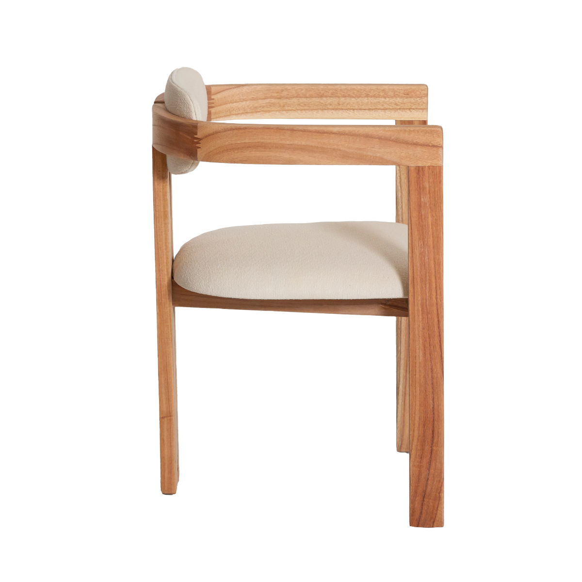 Chaise en bois de mindy et tissu bouclette Suzie (lot de 2)